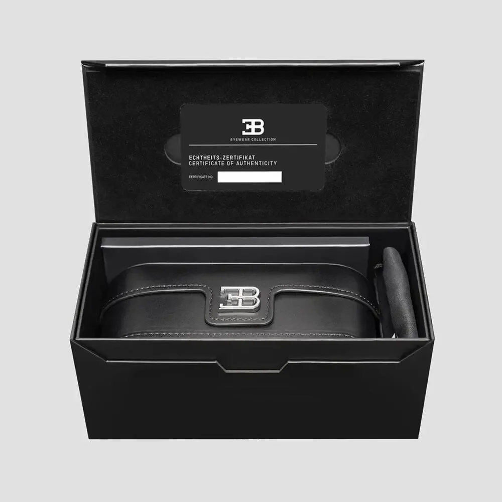 New! BUGATTI 08-GM/WG Stylish Gunmetal White Gold Sunglasses, Authentic